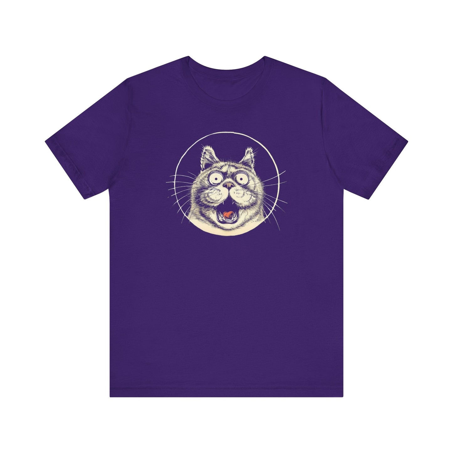 Excited Cat Graphic Tee – Vintage Style Cat Lover Shirt