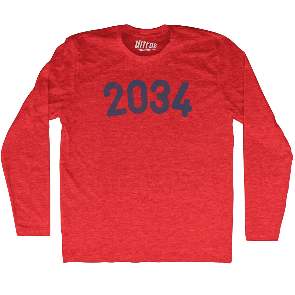 2034 Year Celebration Adult Tri-Blend Long Sleeve T-shirt Style001