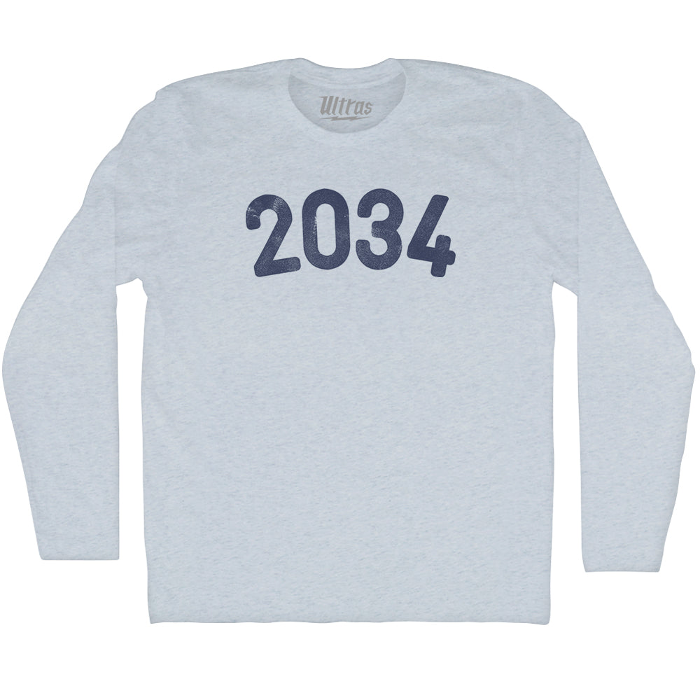 2034 Year Celebration Adult Tri-Blend Long Sleeve T-shirt Style003
