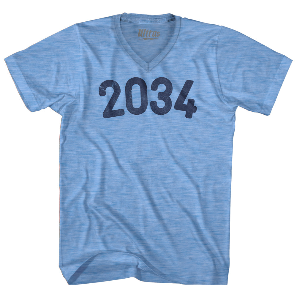 2034 Year Celebration Adult Tri-Blend V-neck T-shirt Style001
