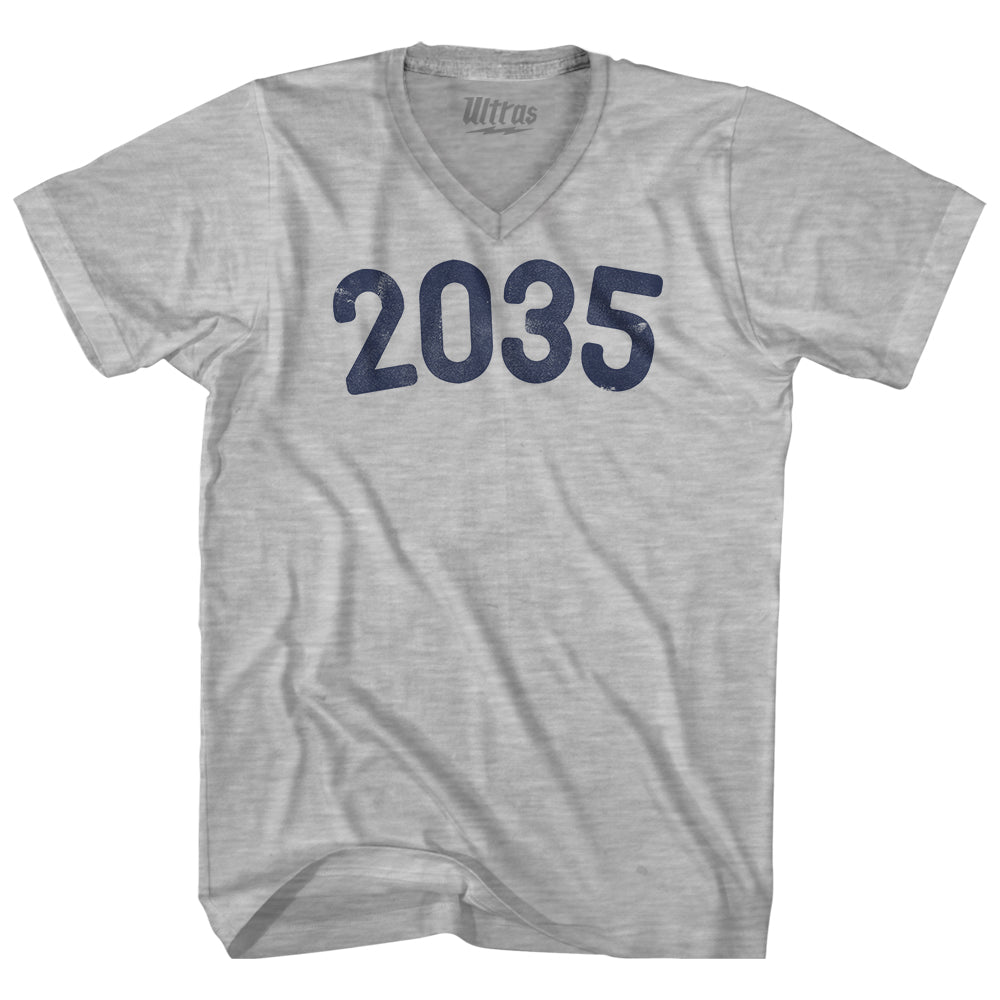 2035 Year Celebration Adult Cotton V-neck T-shirt
