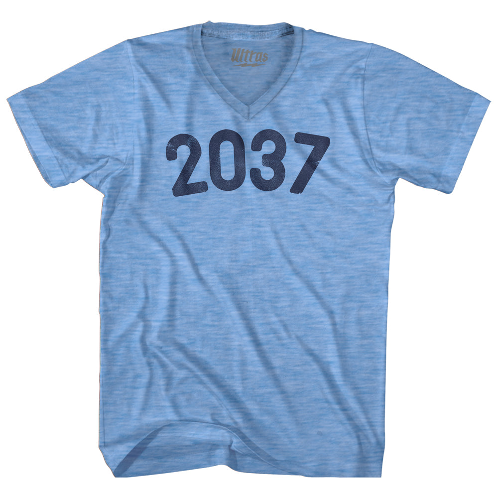 2037 Year Celebration Adult Tri-Blend V-neck T-shirt Style001
