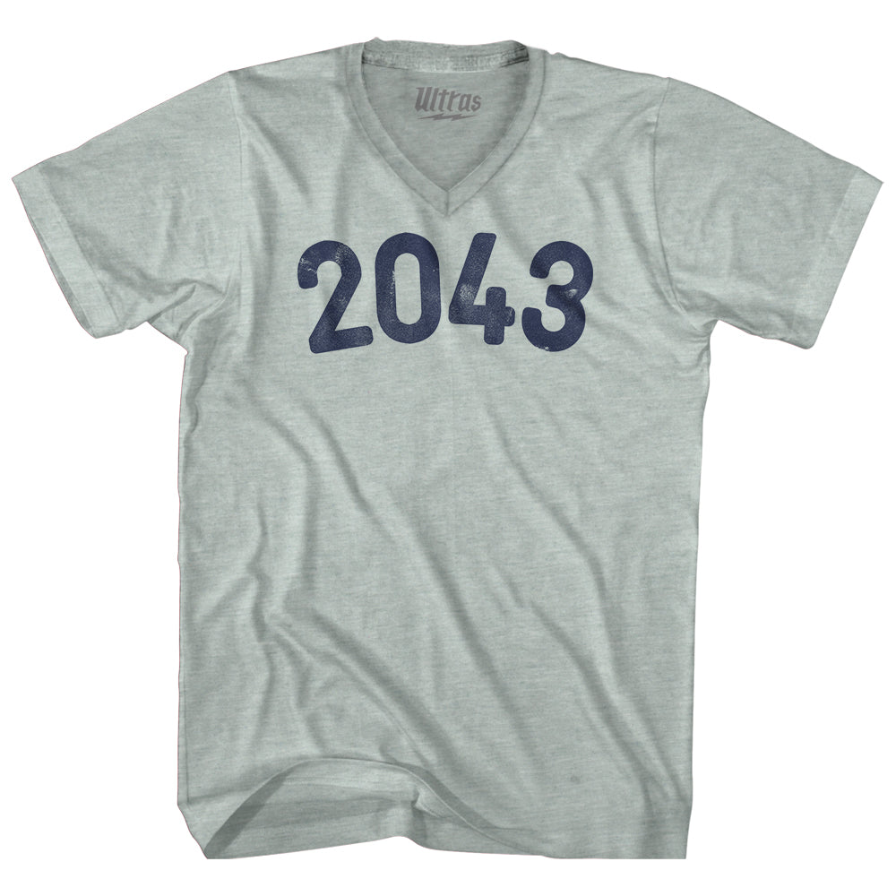 2043 Year Celebration Adult Tri-Blend V-neck T-shirt Style002