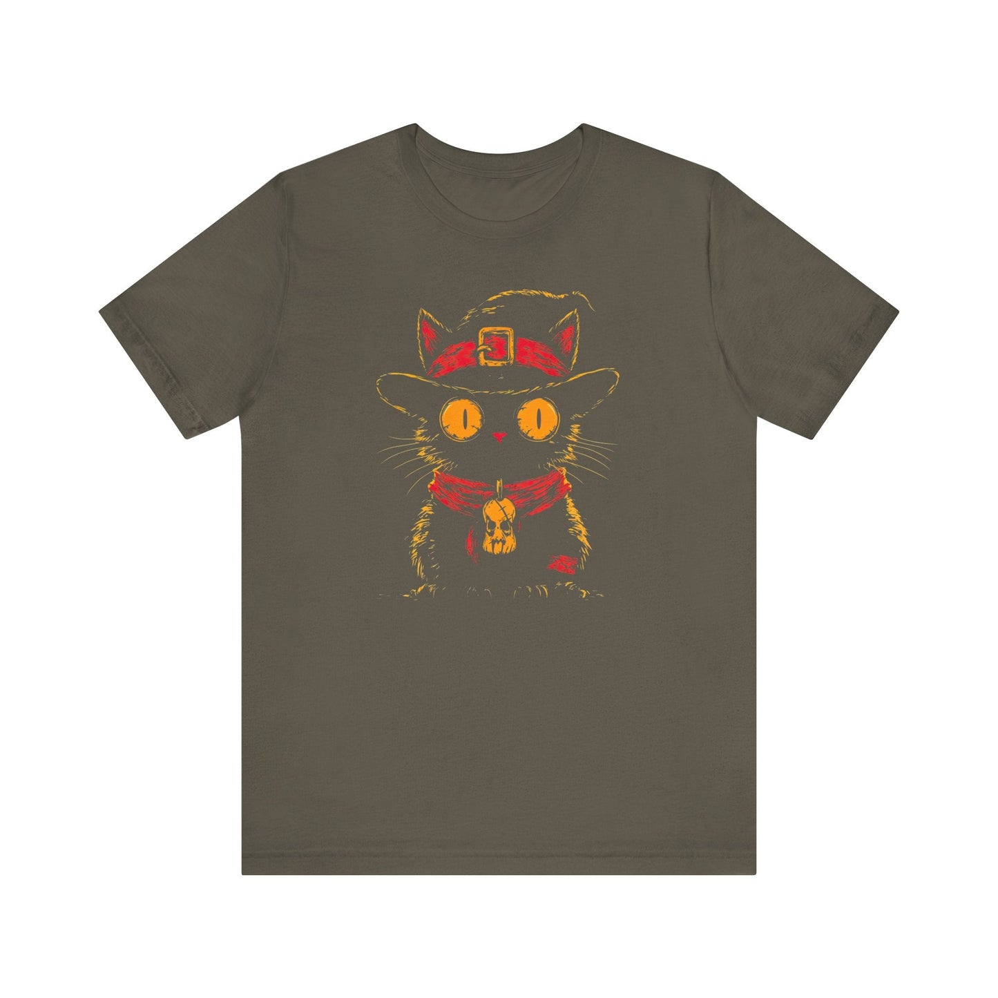 Spooky Witch Cat T-Shirt Adorable Halloween-Themed Graphic Tee