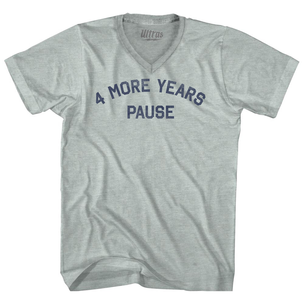 4 More Years Pause Adult Tri-Blend V-neck T-shirt Style002