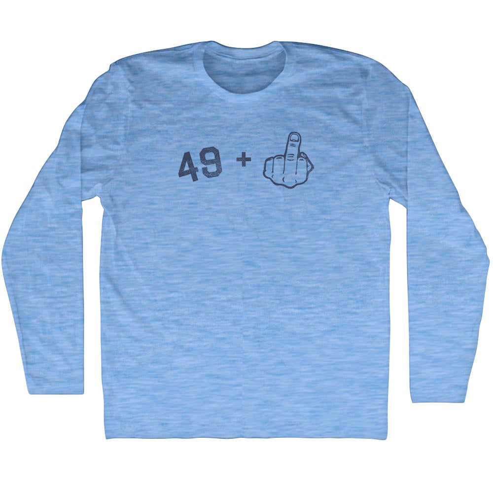 49 + Middle Finger Adult Tri-Blend Long Sleeve T-shirt Style001