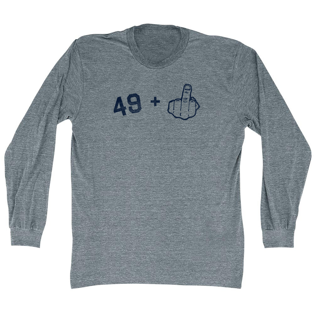 49 + Middle Finger Adult Tri-Blend Long Sleeve T-shirt Style002