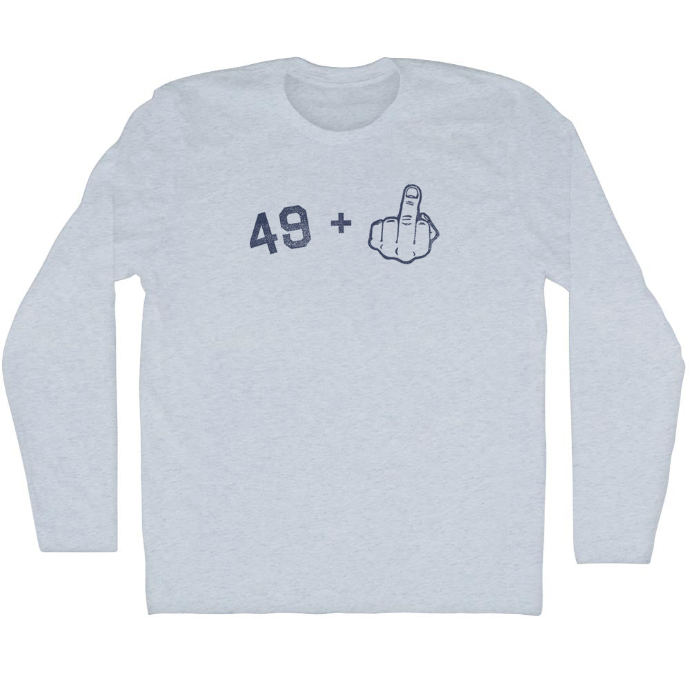 49 + Middle Finger Adult Tri-Blend Long Sleeve T-shirt