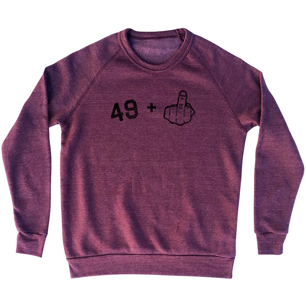 49 + Middle Finger Adult Tri-Blend Sweatshirt