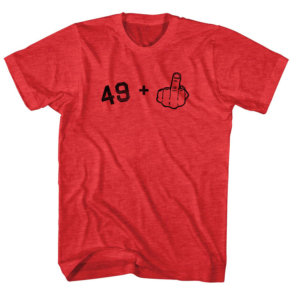 49 + Middle Finger Adult Tri-Blend T-shirt