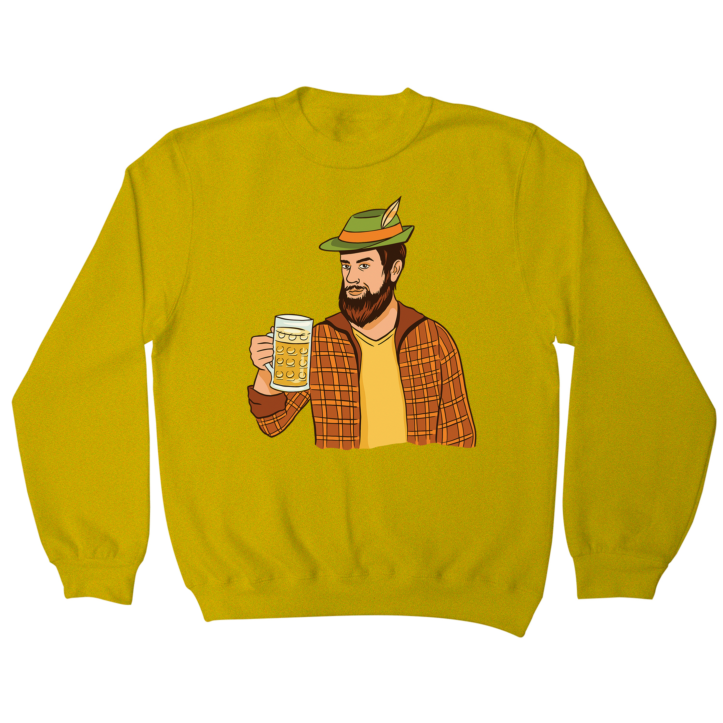 Hipster man with beer sweatshirt
