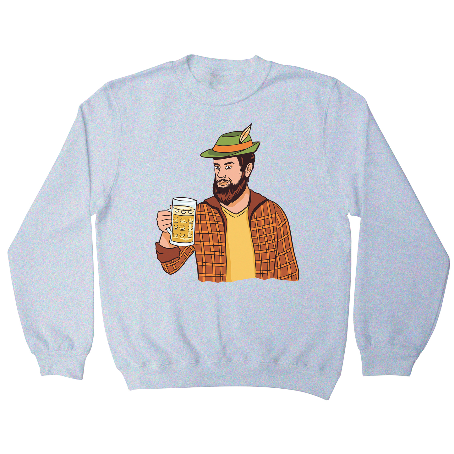 Hipster man with beer sweatshirt
