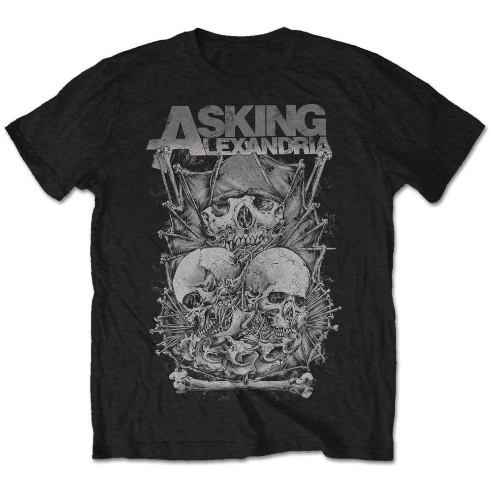 ASKING ALEXANDRIA Attractive T-Shirt, Skull Stack Style001
