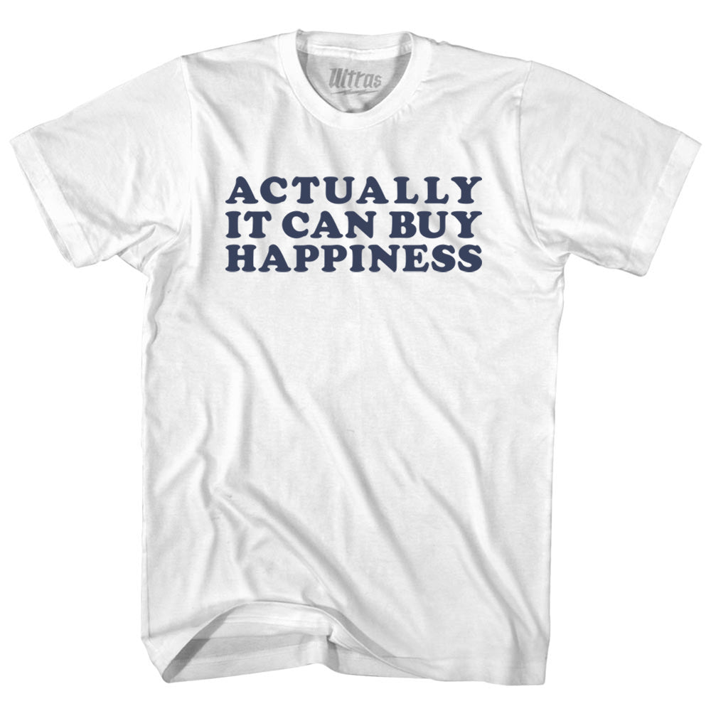 Actually It Can Buy Happiness Womens Cotton Junior Cut T-Shirt