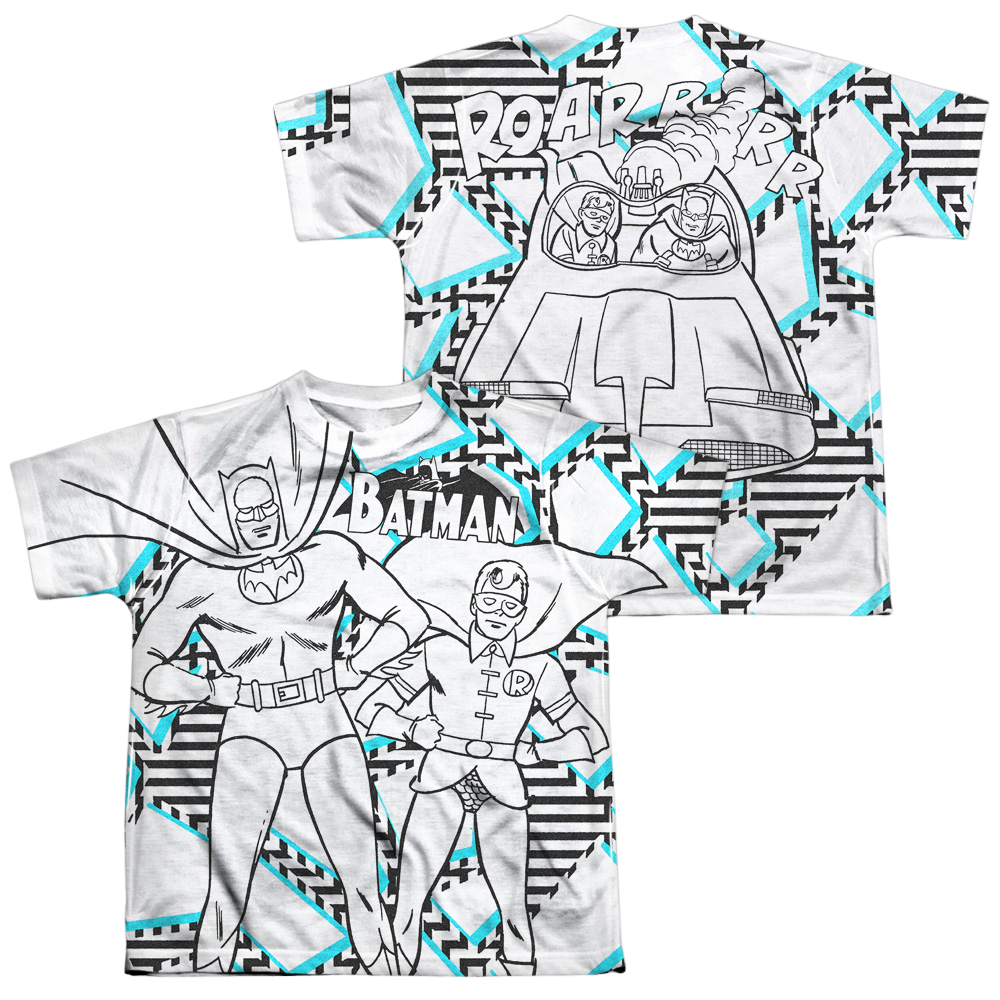 DC Batman Gaudy Bat (Front/Back Print) - Youth All-Over Print T-Shirt
