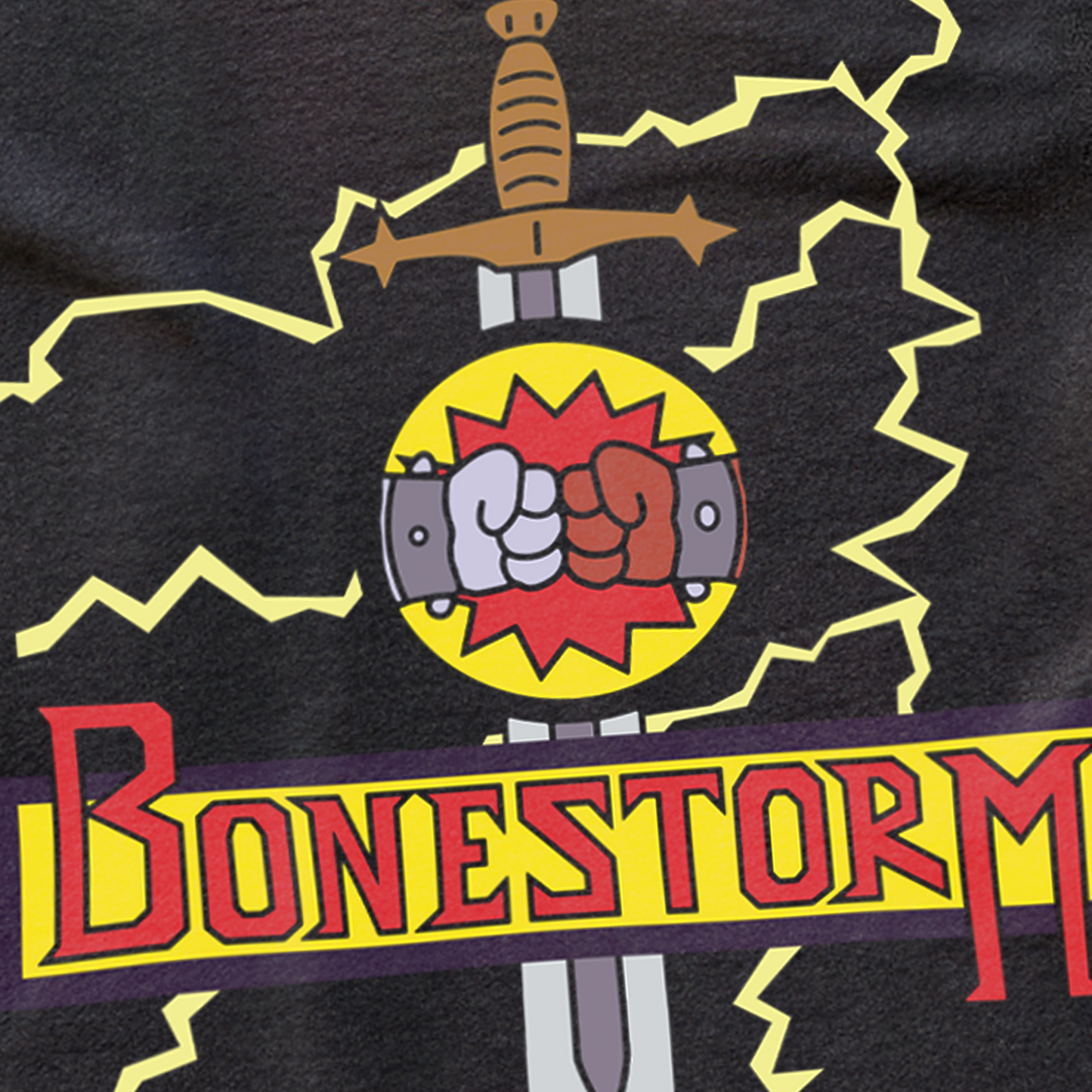 'BONESTORM' PROMO WASHED BLACK T-SHIRT