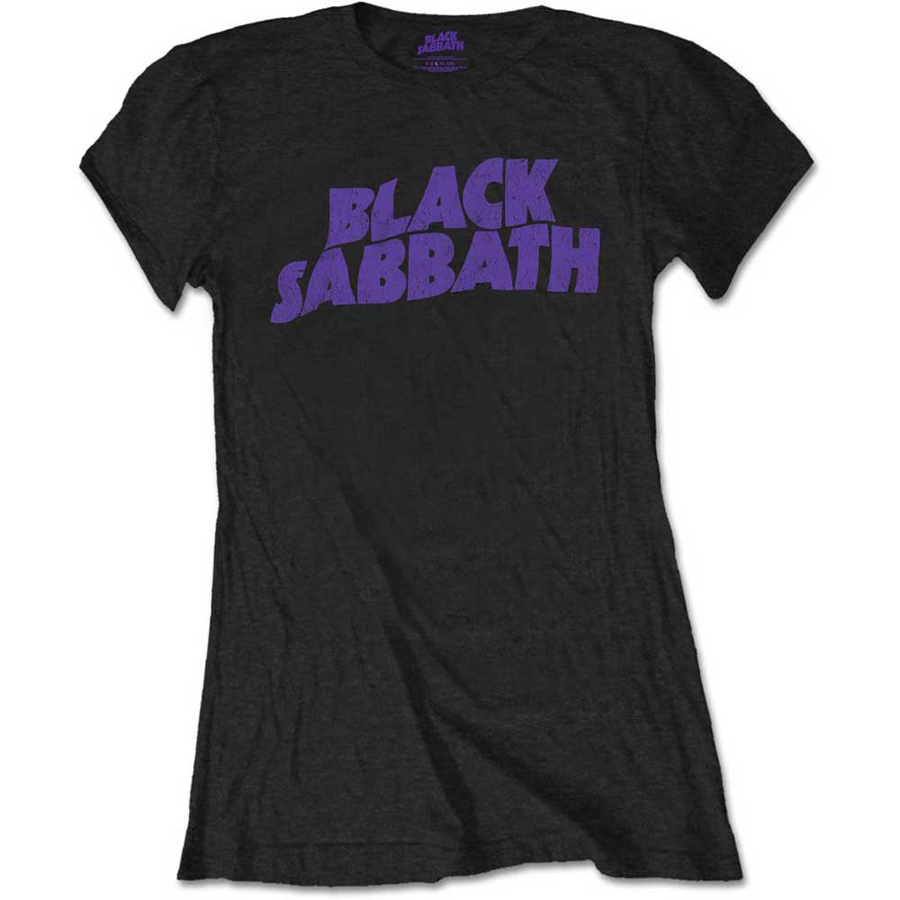 Black Sabbath Ladies T-Shirt: Wavy Logo Vintage