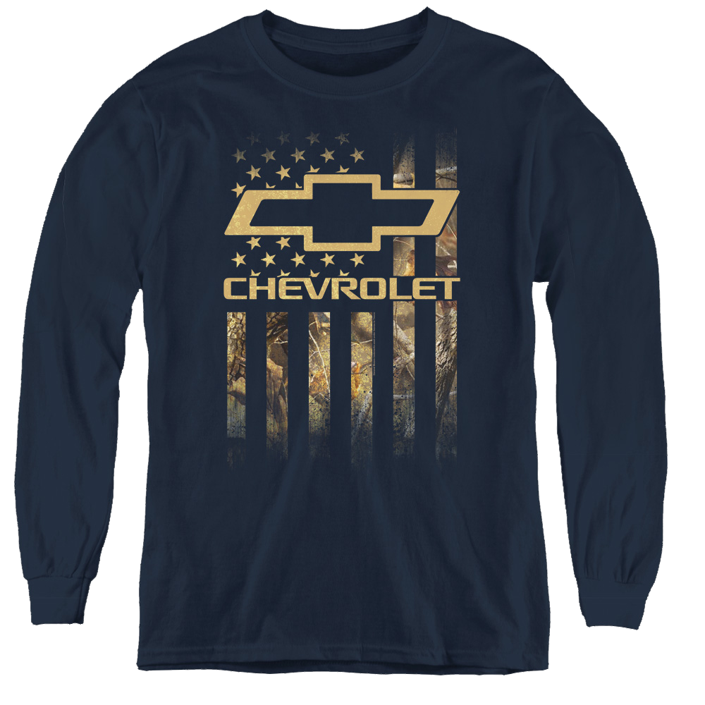 Chevrolet Camo Flag - Youth Long Sleeve T-Shirt