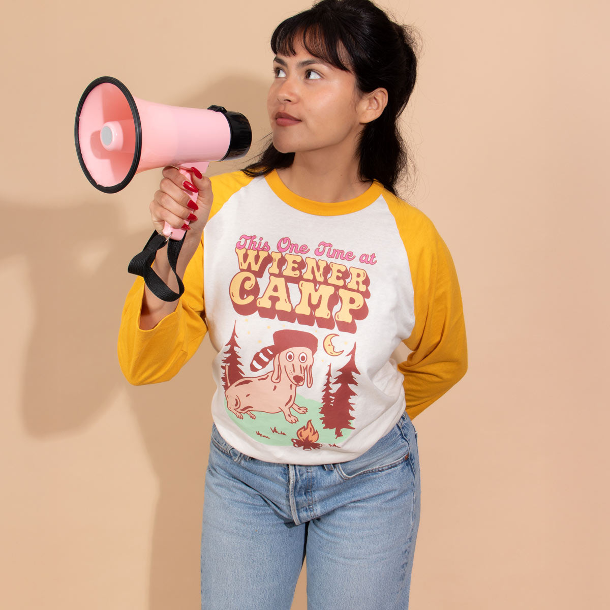 wiener camp unisex baseball tee