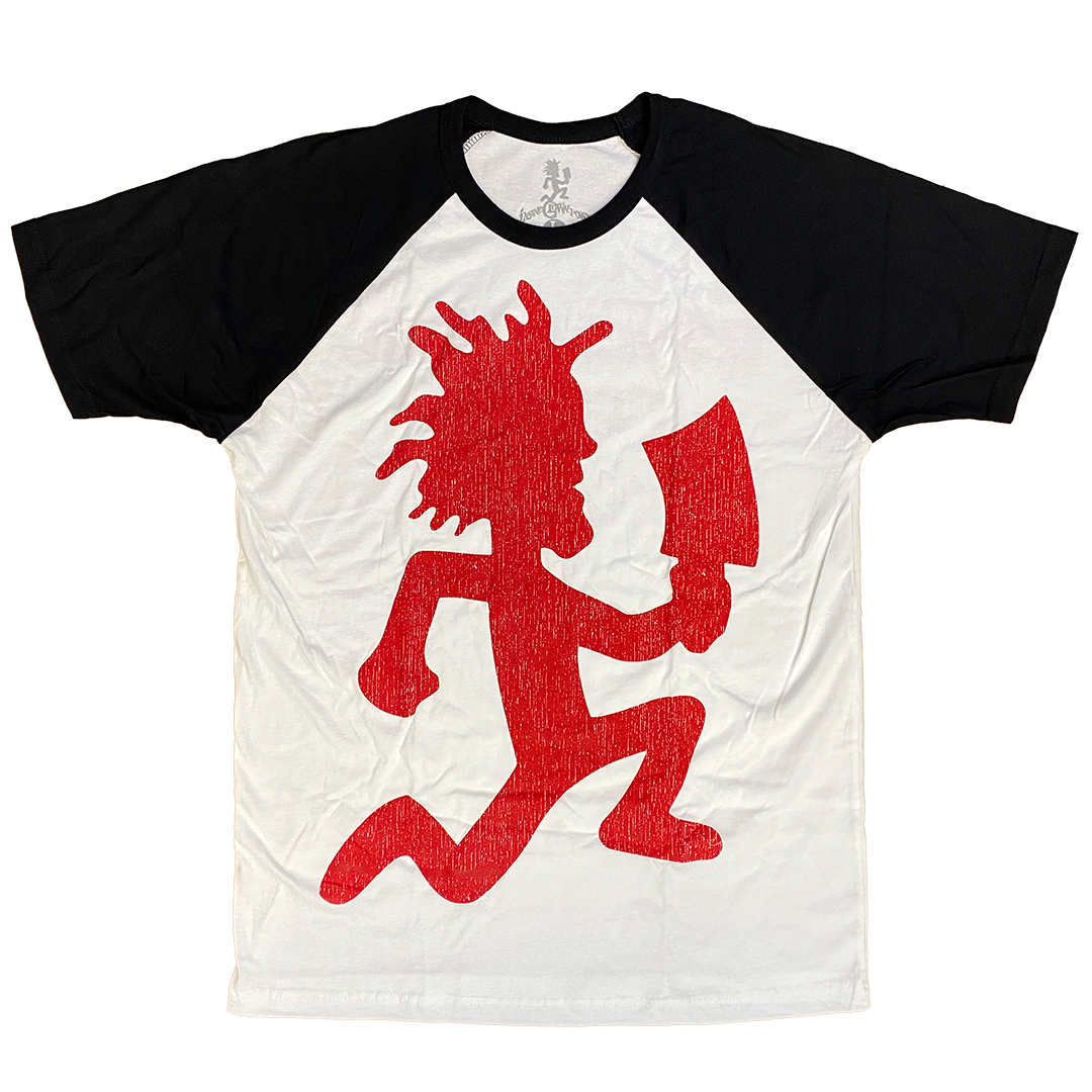 "Hatchetman Vintage" Raglan T-Shirt In White And Black Style001