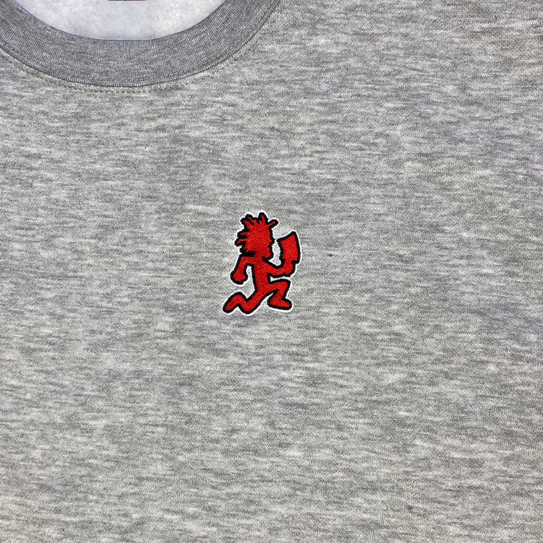 "Hatchetman" Embroidered Sweatshirt In Heather Grey