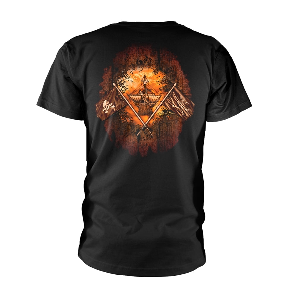 Running Wild Unisex T-shirt: Under Jolly Roger (Album) (back print)