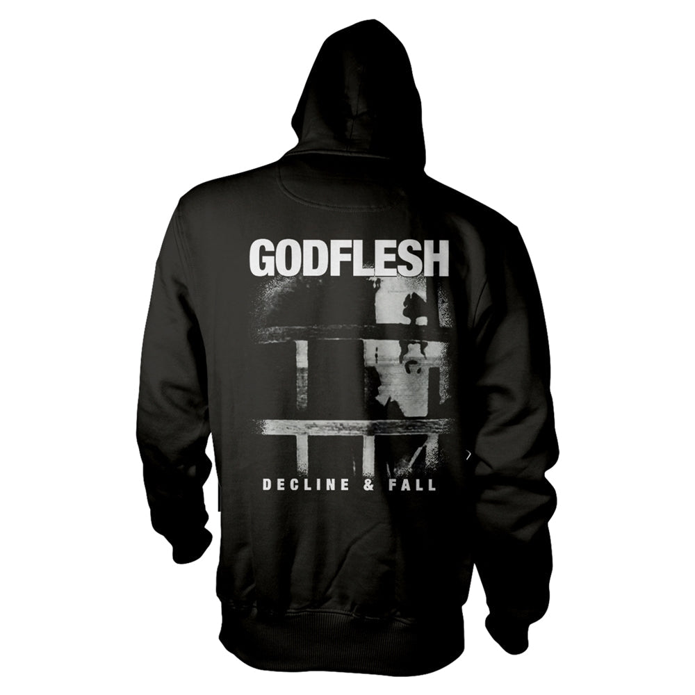 Godflesh Unisex Hoodie: Decline & Fall (back print)