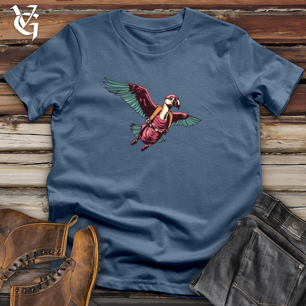 Retro Soaring Flamingo 01 Cotton Tee