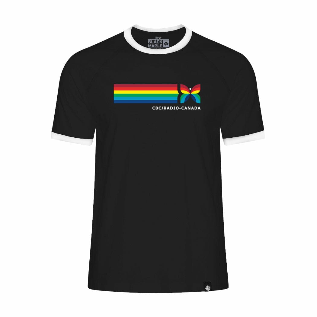 CBC 66 Retro Stripe Ringer Tee Black with White