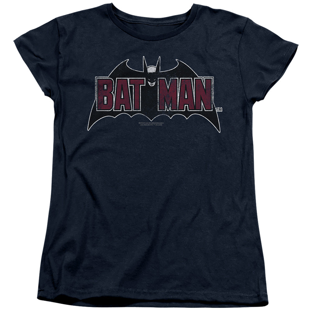 Batman Comics Vintage Bat Logo On Navy T-Shirt