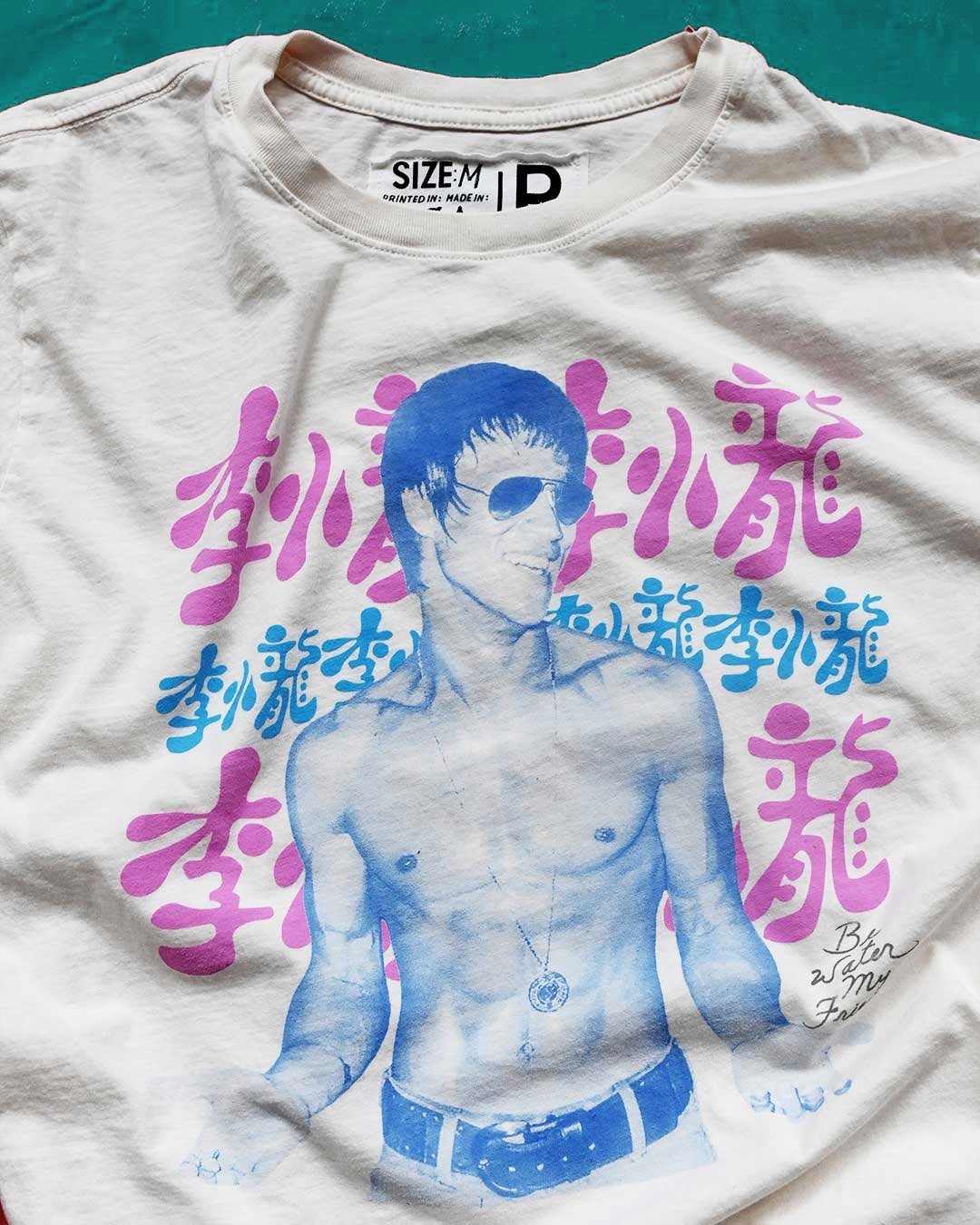 Bruce Lee Photo Vintage White Tee