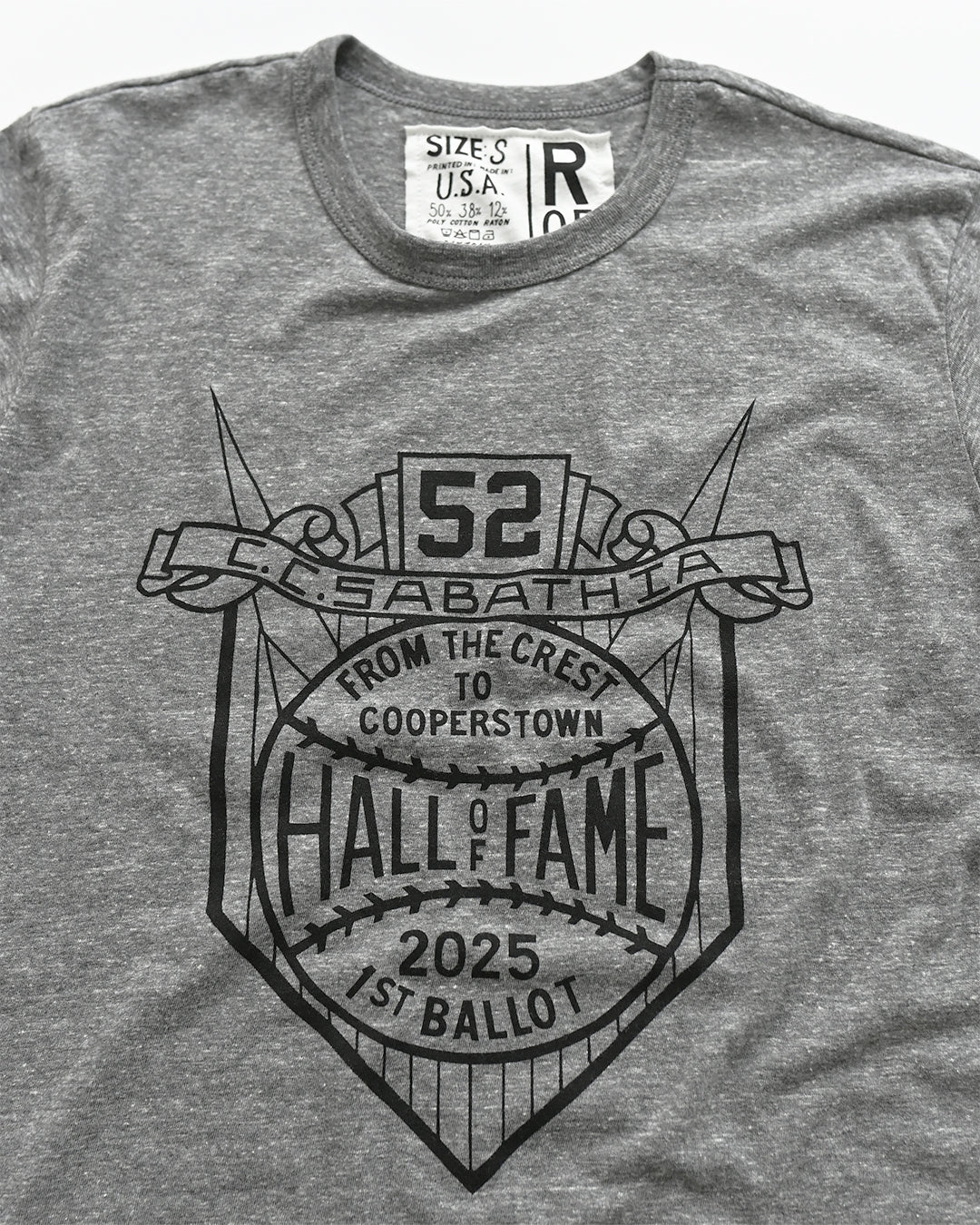CC Sabathia First Ballot HOF Grey Tee