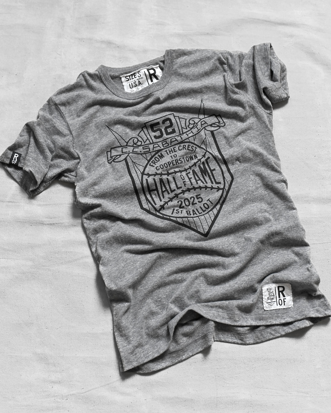CC Sabathia First Ballot HOF Grey Tee
