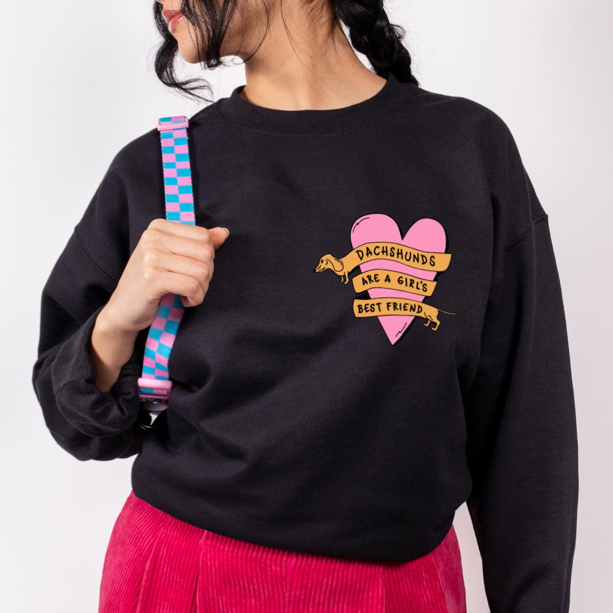 dachshunds are a girl’s best friend unisex crew sweatshirt | black