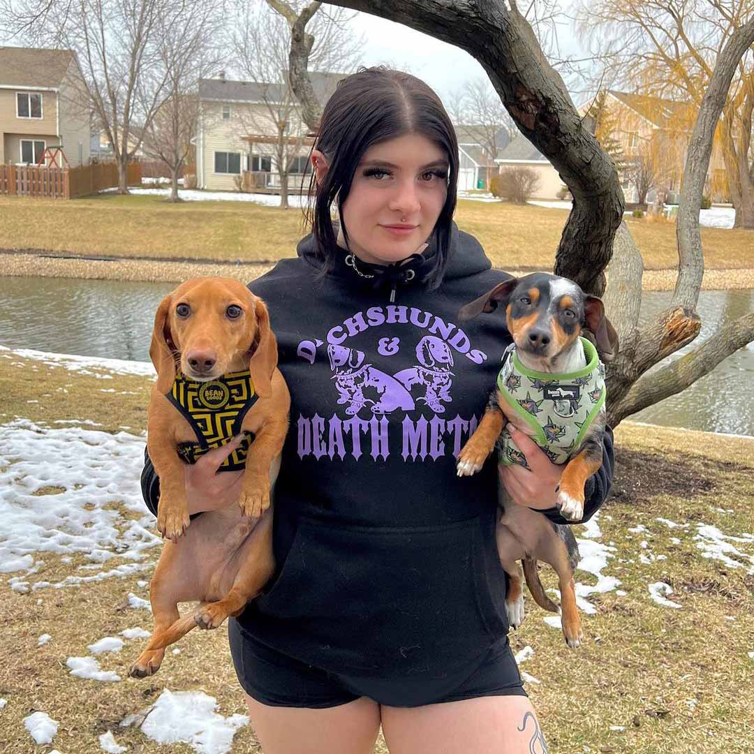 dachshunds & death metal unisex hoodie | black