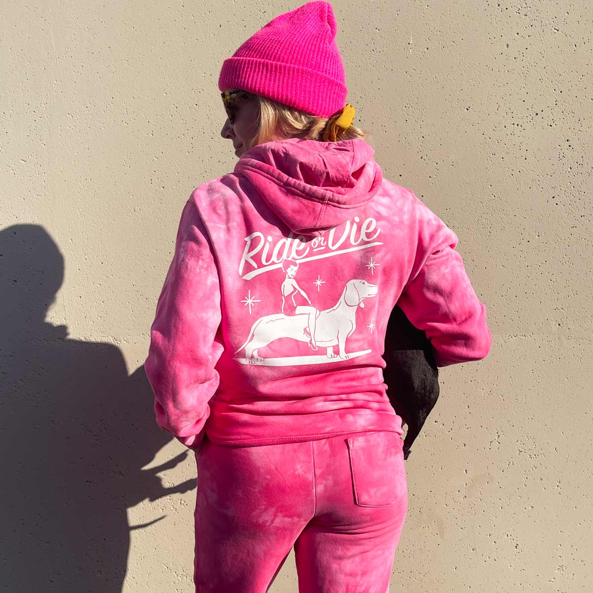 ride or die unisex hoodie | pink tie-dye