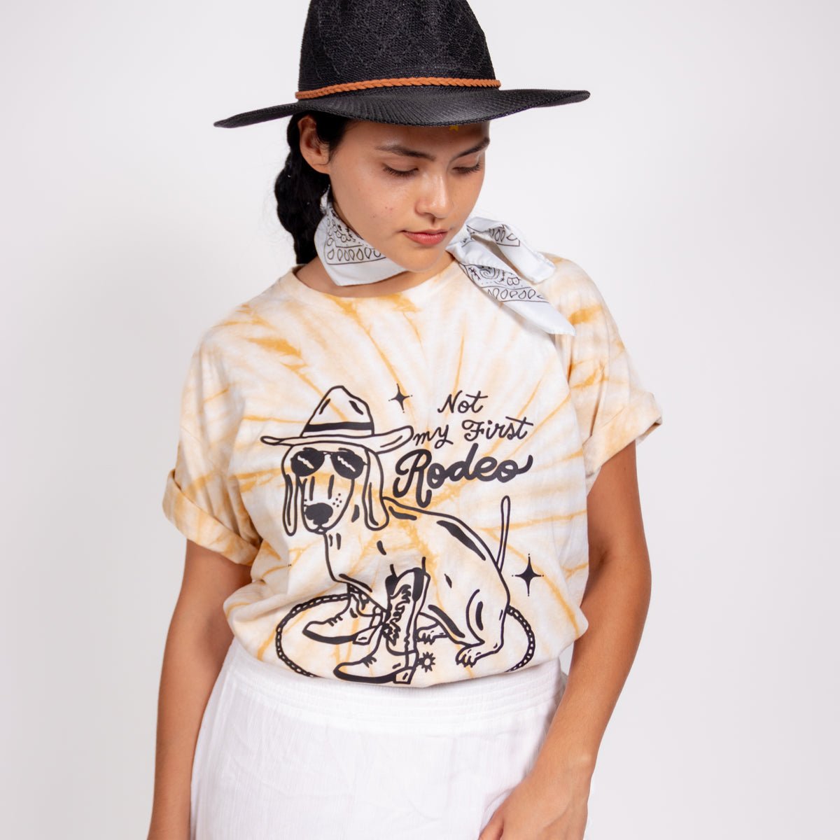 not my first rodeo unisex tie-dye tee | sunset sands