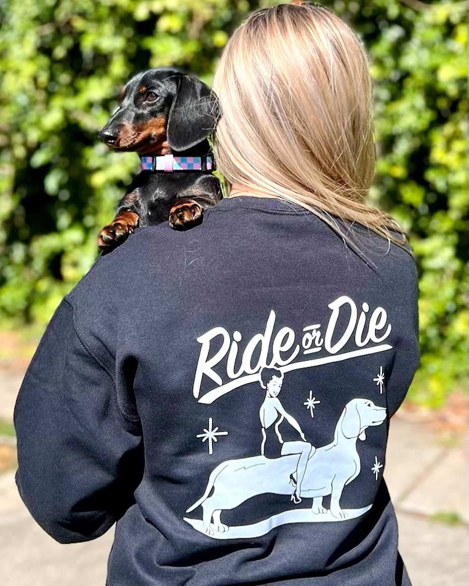 ride or die unisex crew sweatshirt | black