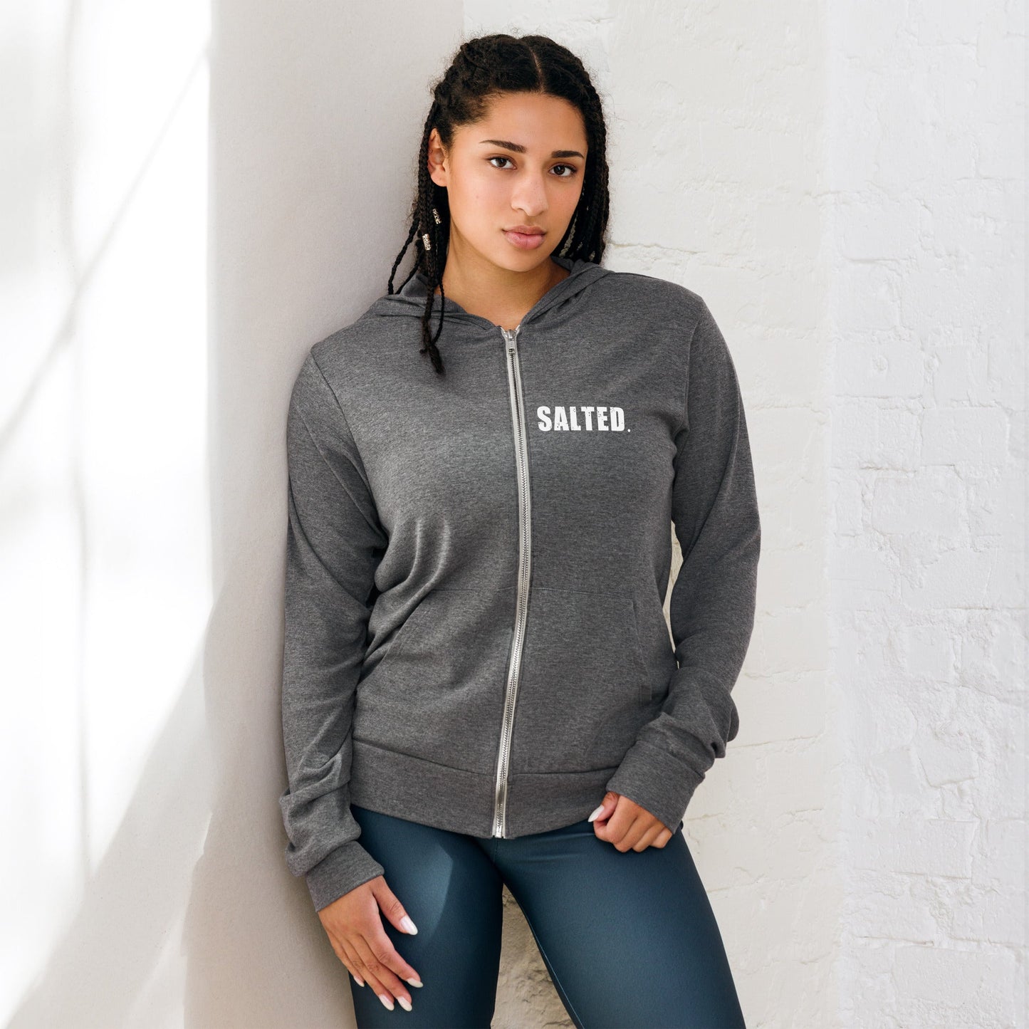 Salted Unisex zip hoodie