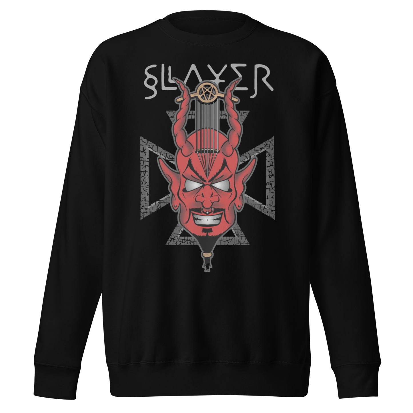 Slayer Devil's Horns Vintage Jumbo Print Sweatshirt