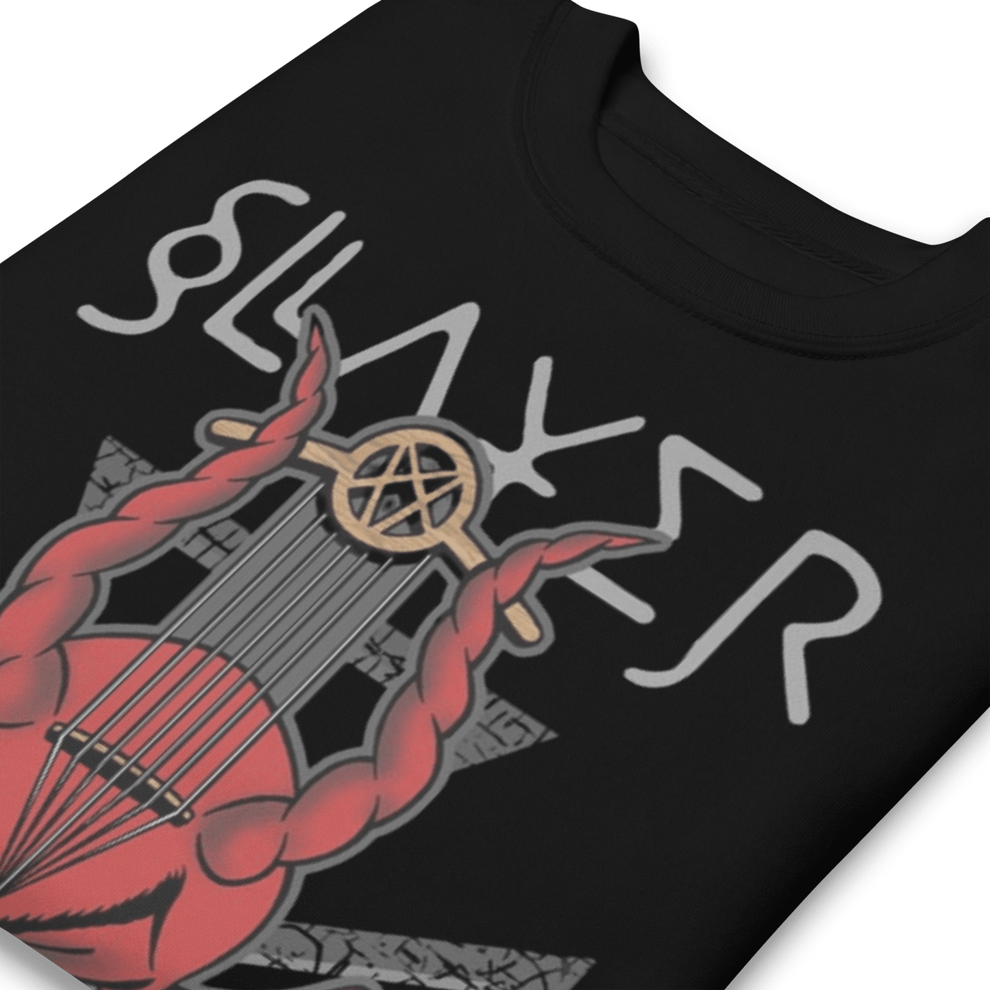 Slayer Devil's Horns Vintage Jumbo Print Sweatshirt
