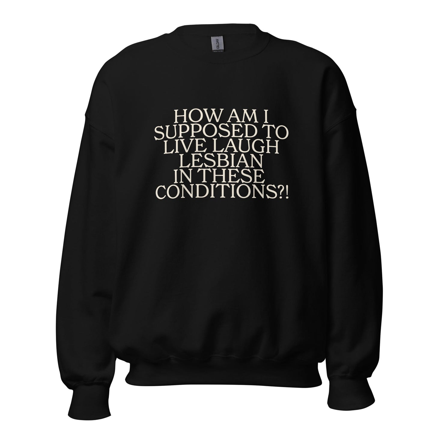 How Am I Supposed To Live Laugh Lesbian In These Conditions Unisex Sweatshirt