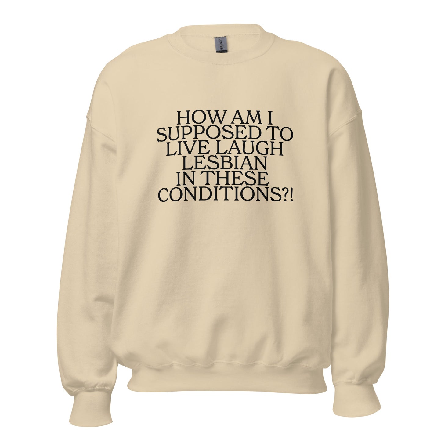 How Am I Supposed To Live Laugh Lesbian In These Conditions Unisex Sweatshirt