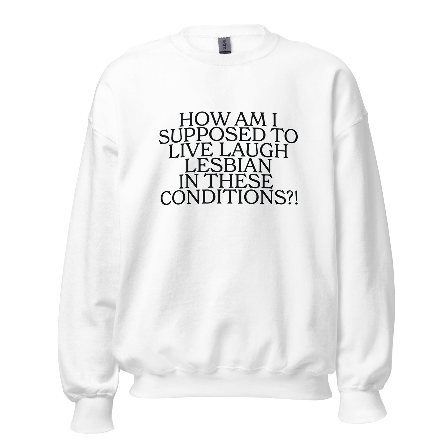 How Am I Supposed To Live Laugh Lesbian In These Conditions Unisex Sweatshirt