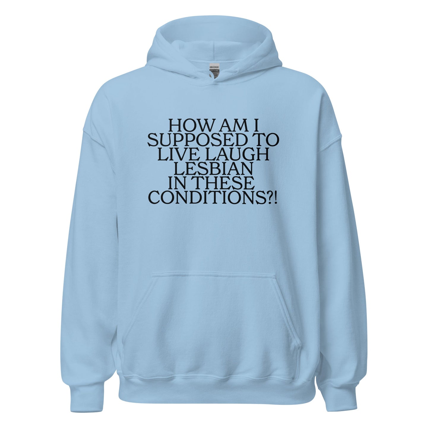 How Am I Supposed To Live Laugh Lesbian In These Conditions Unisex Hoodie