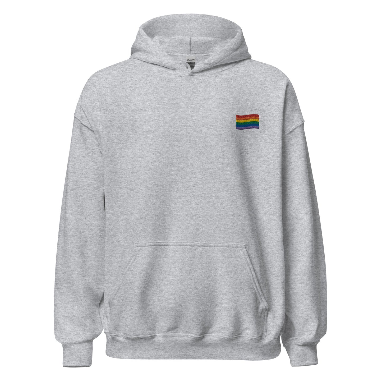 Rainbow Flag Embroidered Unisex Hoodie