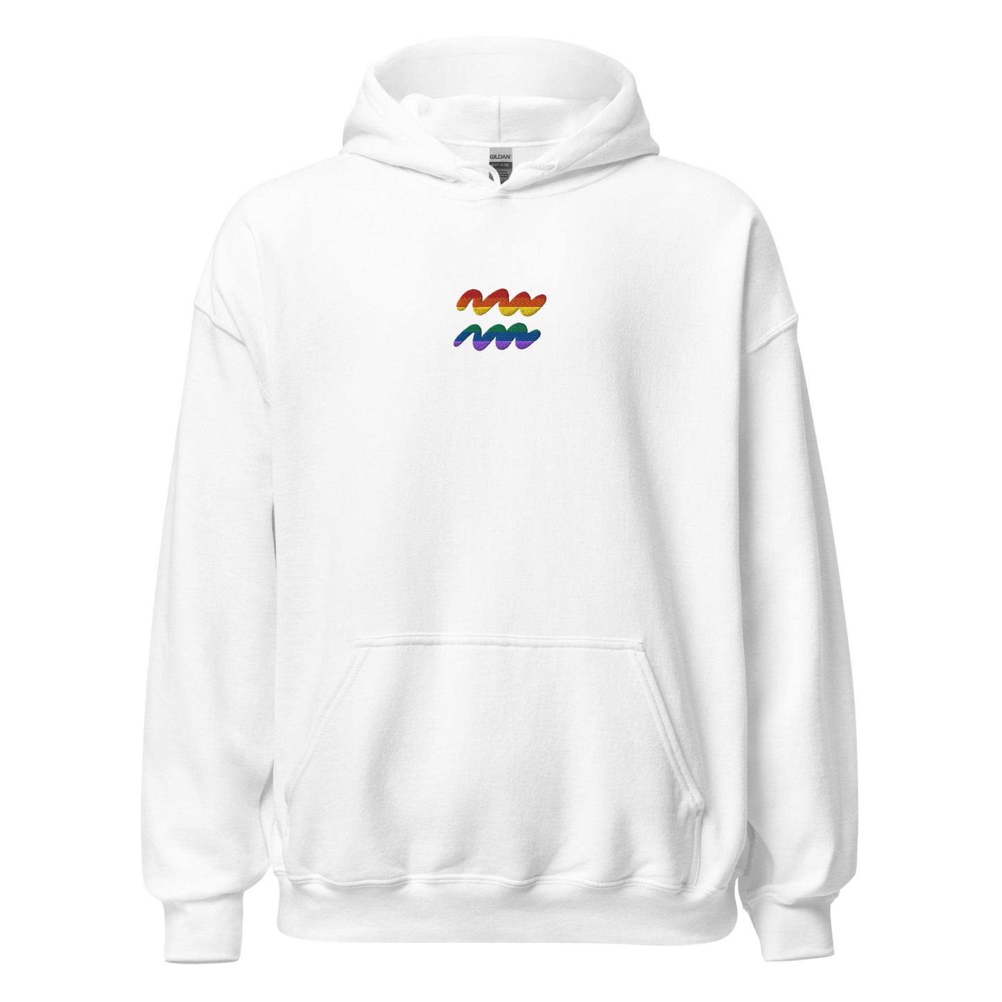 Aquarius Rainbow Embroidered Unisex Hoodie