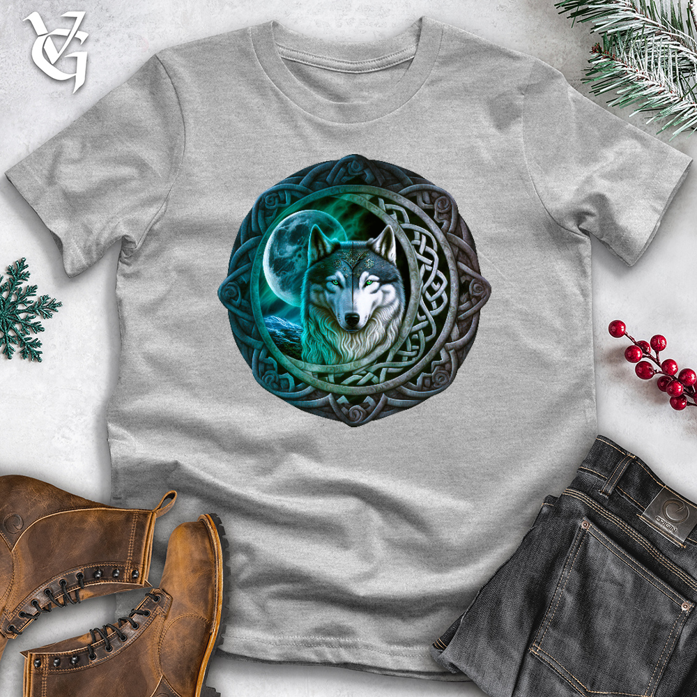 Celtic Moon Wolf Cotton Tee