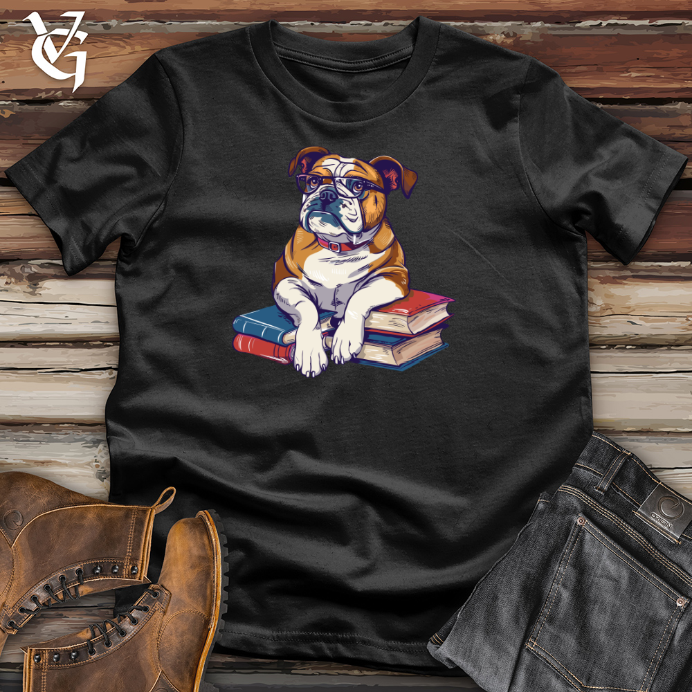 Bulldog Librarian Wisdom Cotton Tee