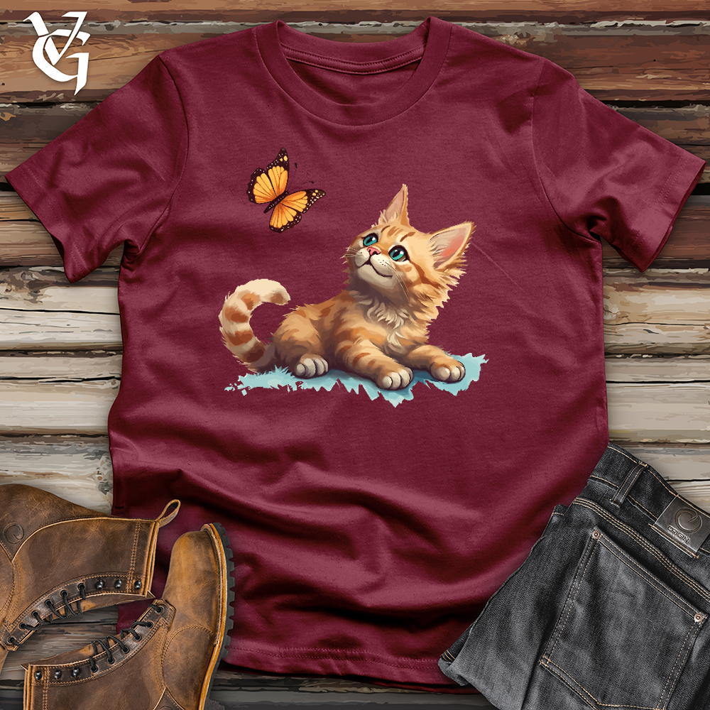 Cat and Butterfly Cotton Tee